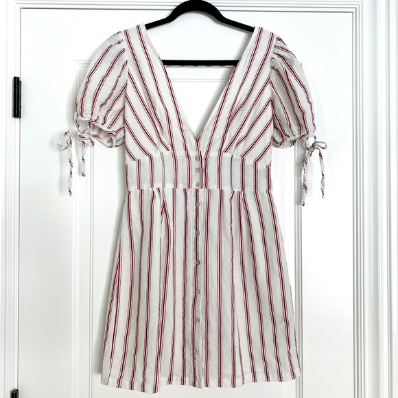 NWT Forever 21 Deep V Striped Mini Dress - Medium - Picture 4 of 6